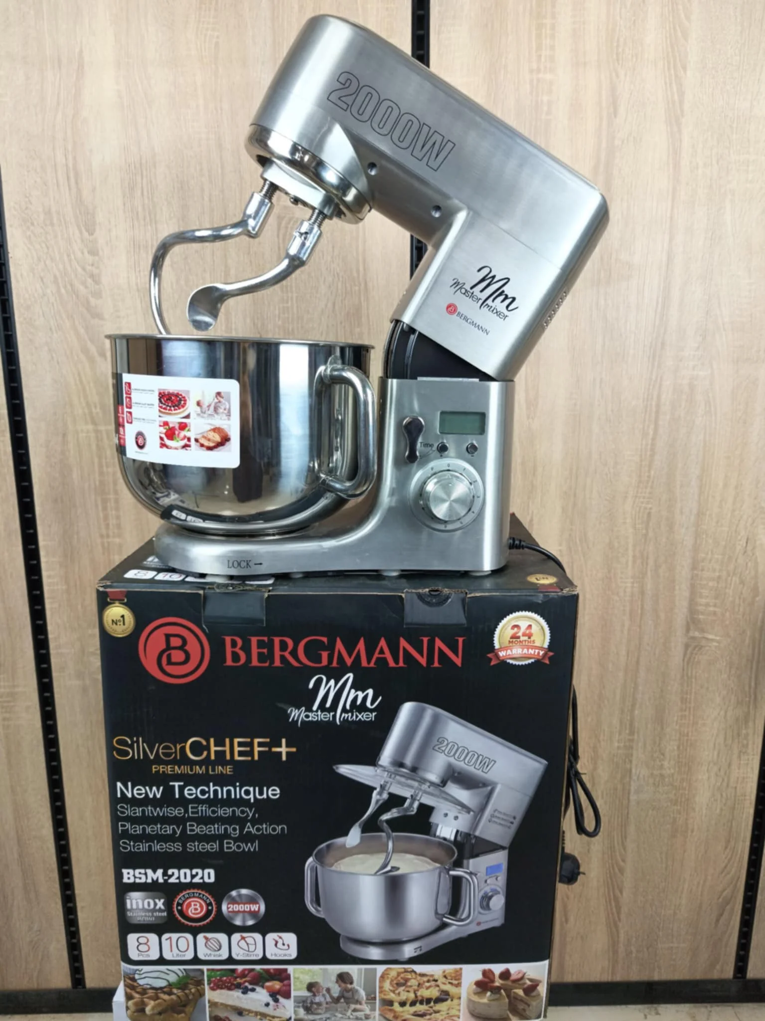 Pétrin double crochet Bergmann 2000 W 10L BSM-2020 – Image 3