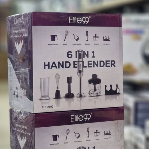 Bras Mixeur Plongeant 6 En 1 - 1600W avec 6 accessoires Elite99 ELT2600 – Image 2