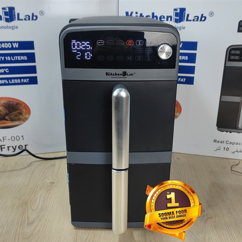 FRITEUSE SANS HUILE DOUBLE TIRROIRS DUALZONE 10 L - 2400W Kitchen Lab Technology Germany KT-AF-001 – Image 2