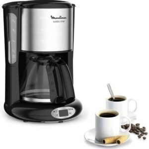 Cafetière avec filtre inox Moulinex Programmable 1,25 L, 10 à 15 tasses, Moulinex FG362810 Noir