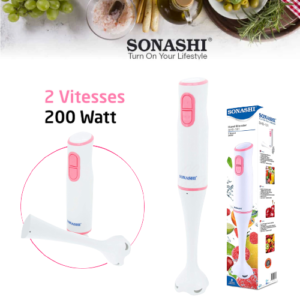 Bras Mixeur 200 W- SONACHI Shb-181- Blanc/Rose