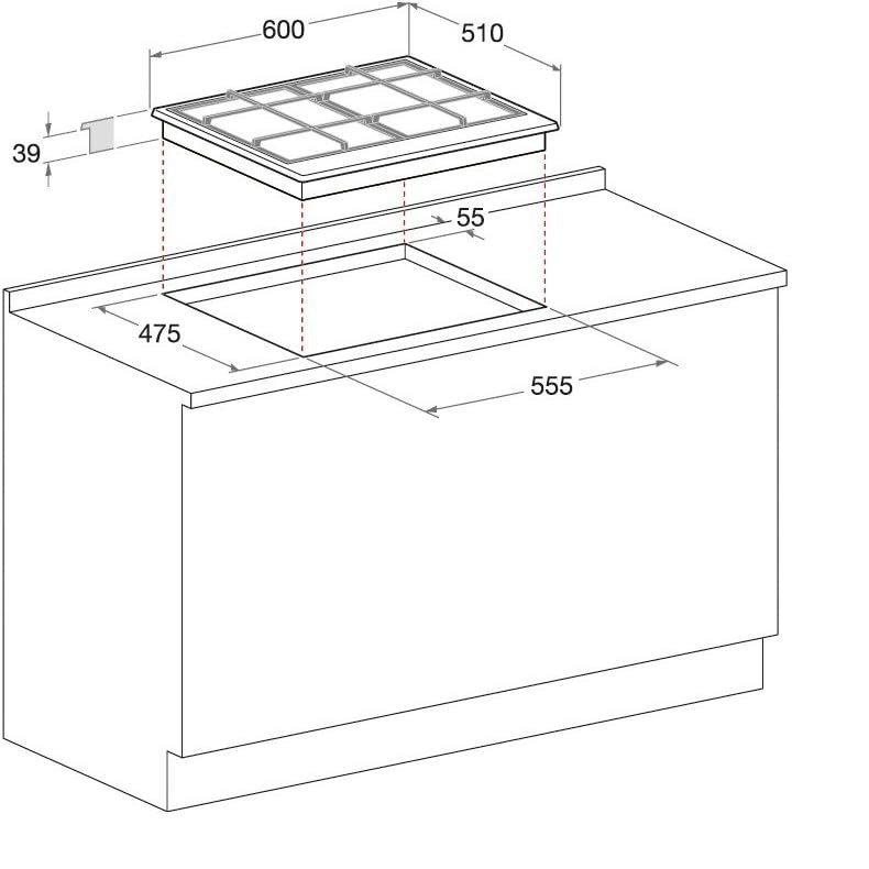 Hotpoint Plaque de cuisson 04 Feux Ariston Original PCN641 T/IX/HA Made in italy – Image 2