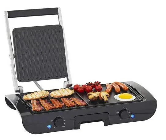 Planche a Grille et Panineuse inox 2 en 1 - 1500W 38x20 CM Multismart MS-GL1111 – Image 3